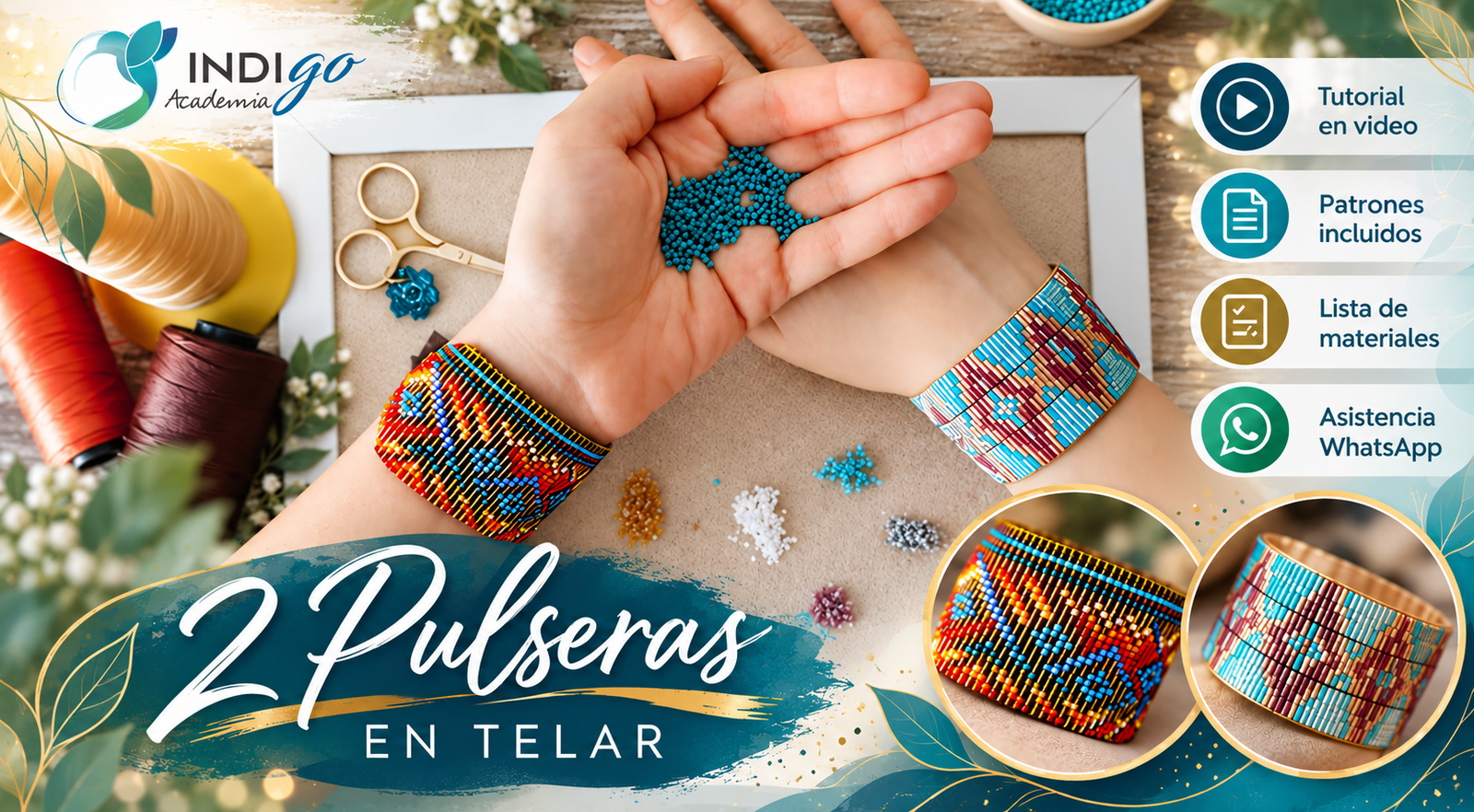 Tutorial en video 2 Pulseras en Telar
